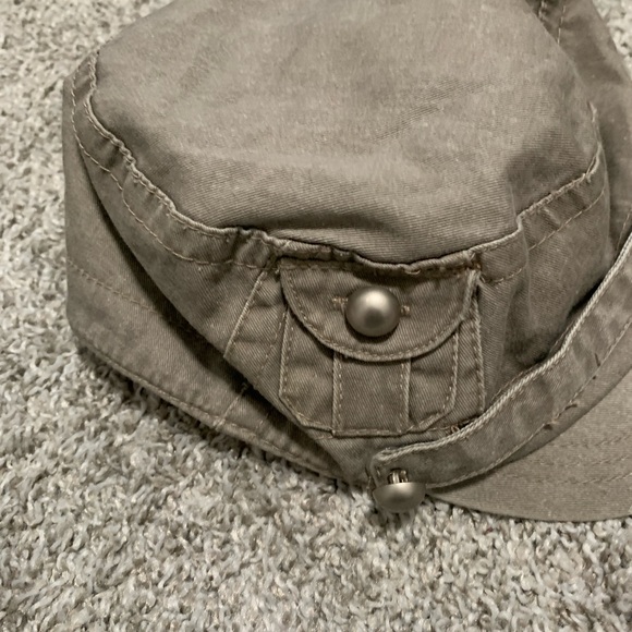 Y2K Style Gray Military Emo Hat - Picture 2 of 6